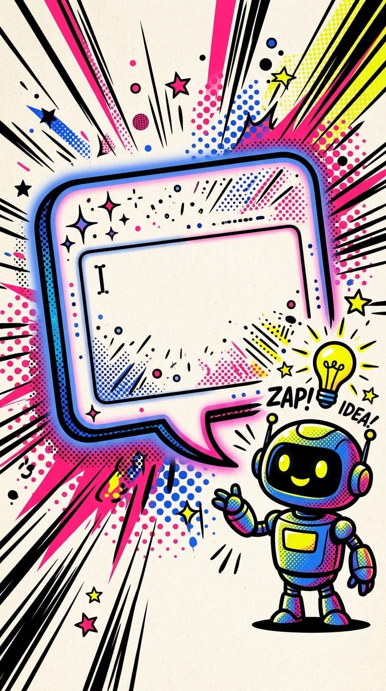 Comic-style illustration of a person getting great answers from an AI assistant